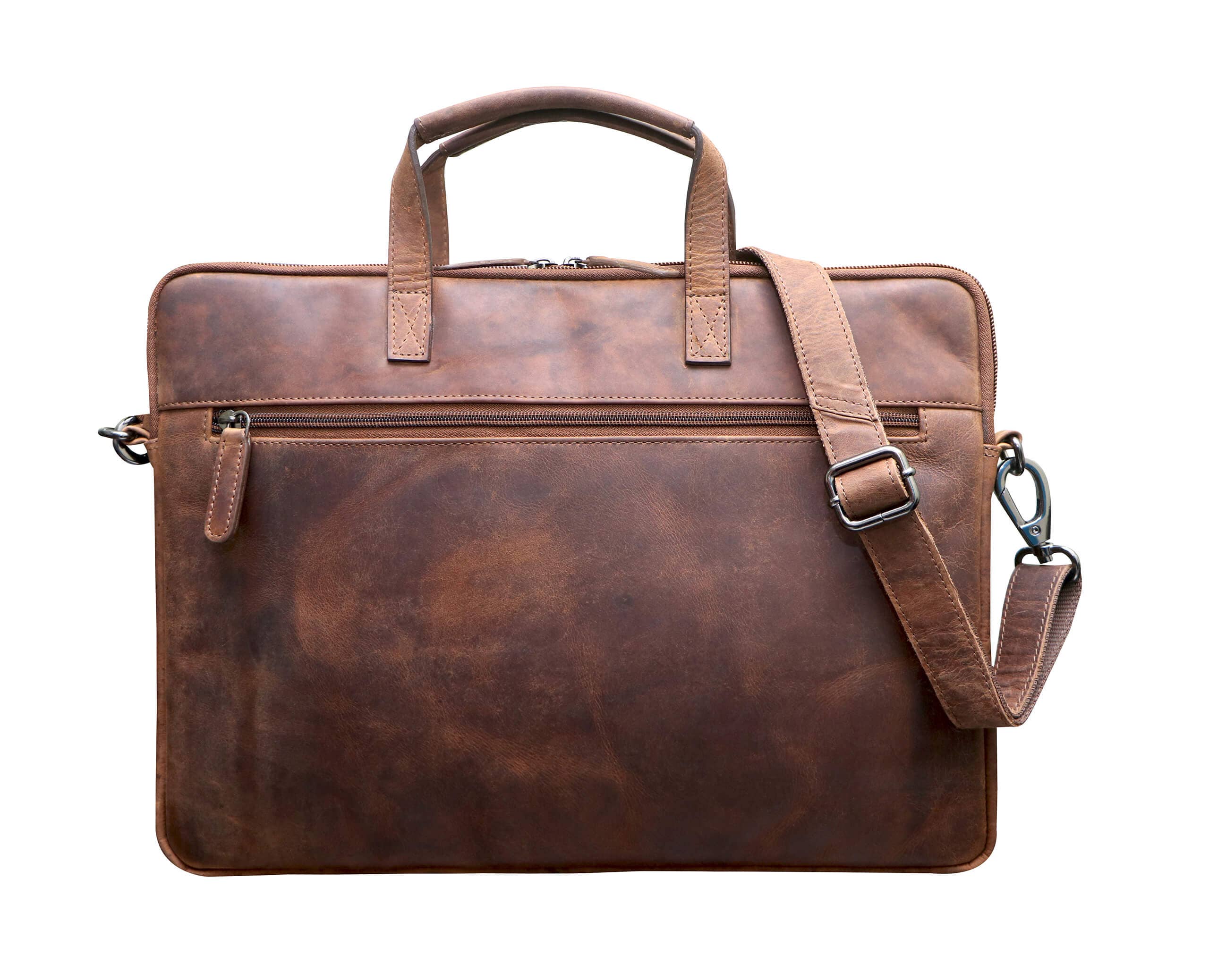 Greenwood – Mala para portátil - Unissexo por atacado – Greenwood Fred bolsa de couro para laptop de 17 polegadas com alça removível1