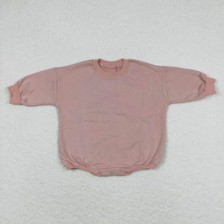 Aier Wholesale - Wholesale Bodysuit (Non-Footed) - Baby - Baby Girls Thick Light Pink Long Sleeve Romper Sweaters