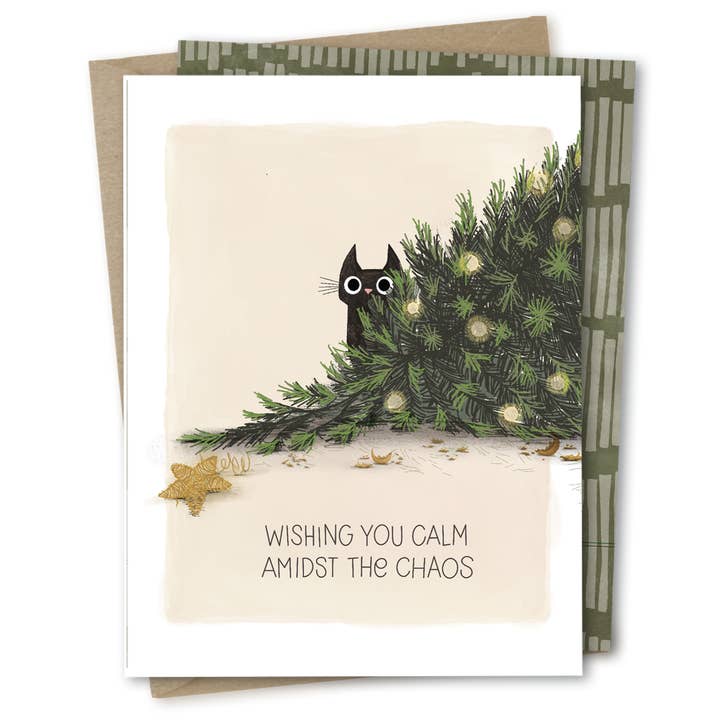 The Noble Paperie - Wholesale Christmas Card - Cat Chaos | Funny Feline Cute Cat Christmas Holiday Card3