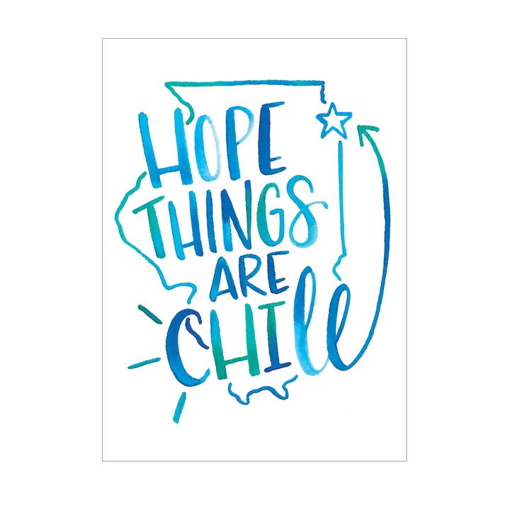 Chicago ChiLL greeting card for wholesale by Katie Elizabeth Lettering