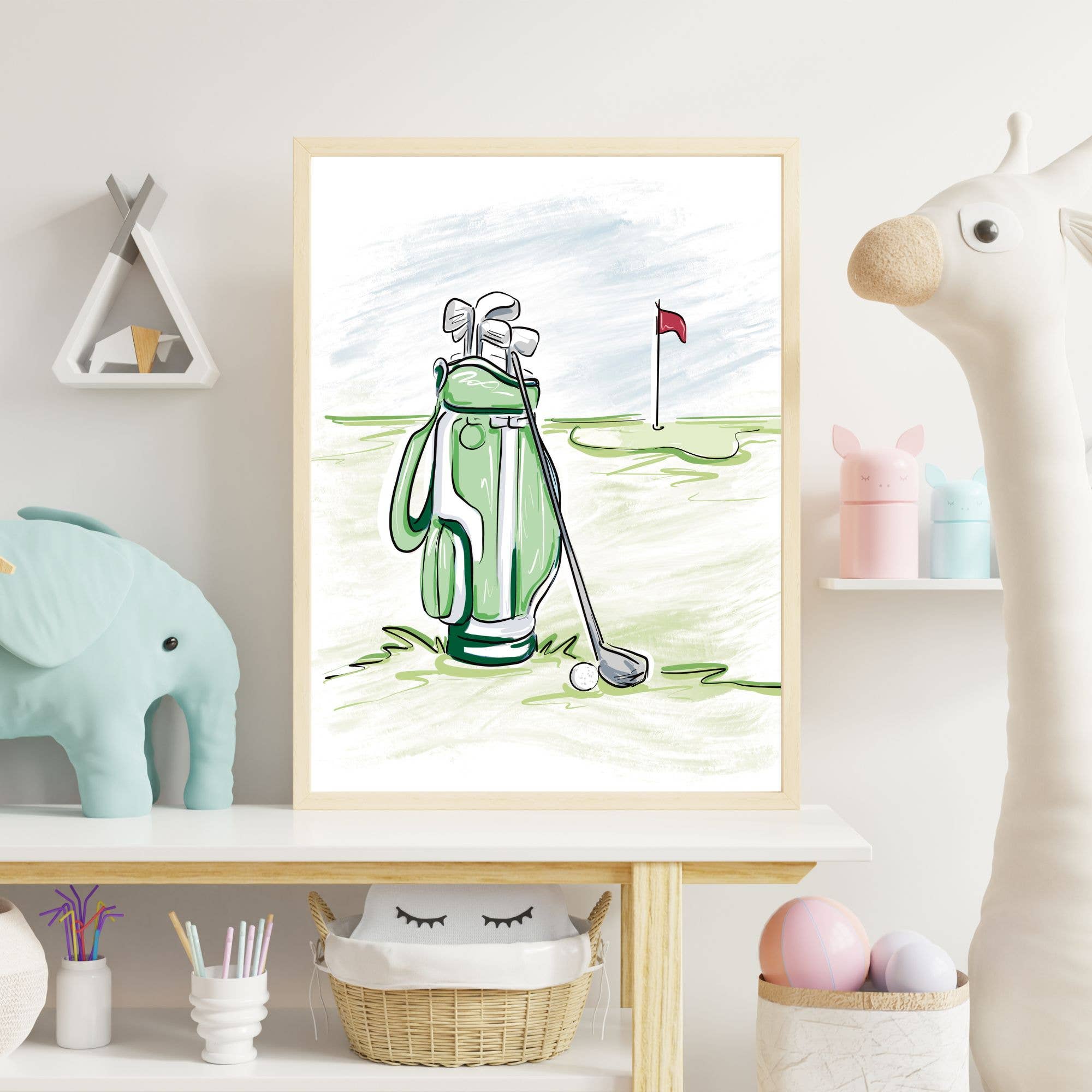 Erin Edith Illustration - Wholesale Art Print - Kids & Baby - Golf Nursery Prints / 3 Print Set / Unframed3