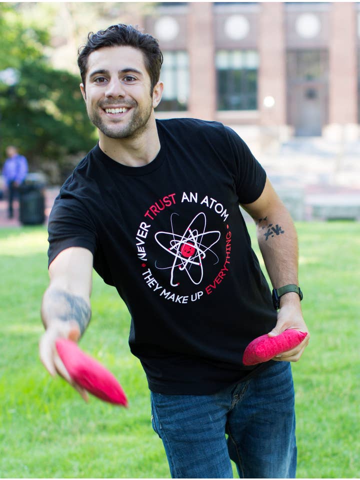 Unisex Crew Black Never Trust an Atom, they Make Up Everything | Funny Men's Science T-shirt for wholesale on Faire3