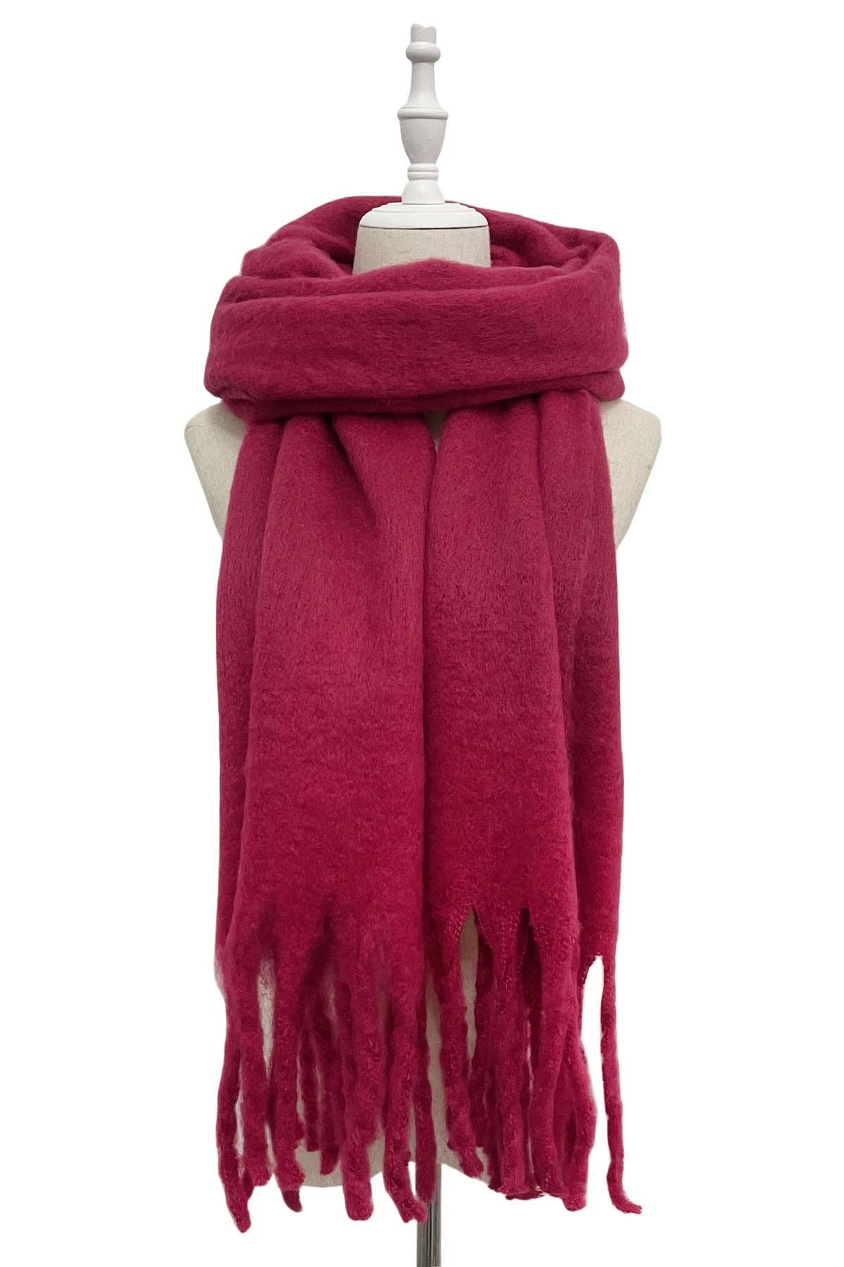 Fashion Scarf World - Vendita all'ingrosso Sciarpa - Donna - Sciarpa a scialle con nappe in morbida coperta semplice14