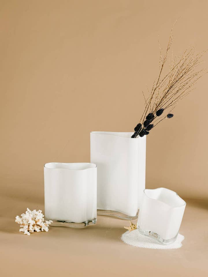 Modern Design Tall Vase Inspired By Coral + Aalto, Cor30Wh for wholesale by Element Accessories USA