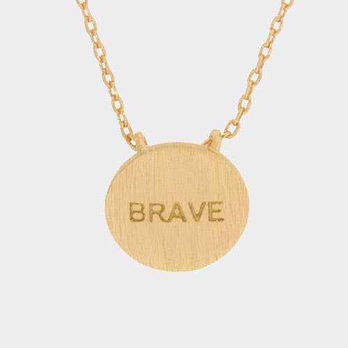 Sensibling Corp. - Wholesale Pendant/Charm Necklace - BRAVE _ Message Pendant Necklace2