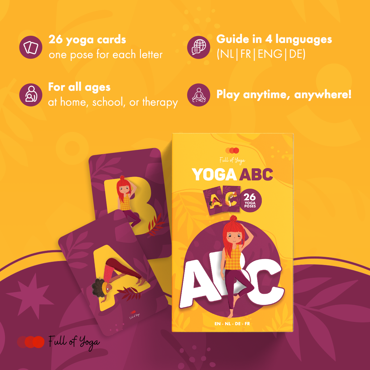 Full of Yoga - Wholesale Learning Cards - Kids & Baby - Yoga ABC Kaartenset – Bewegend Leren met het Alfabet3