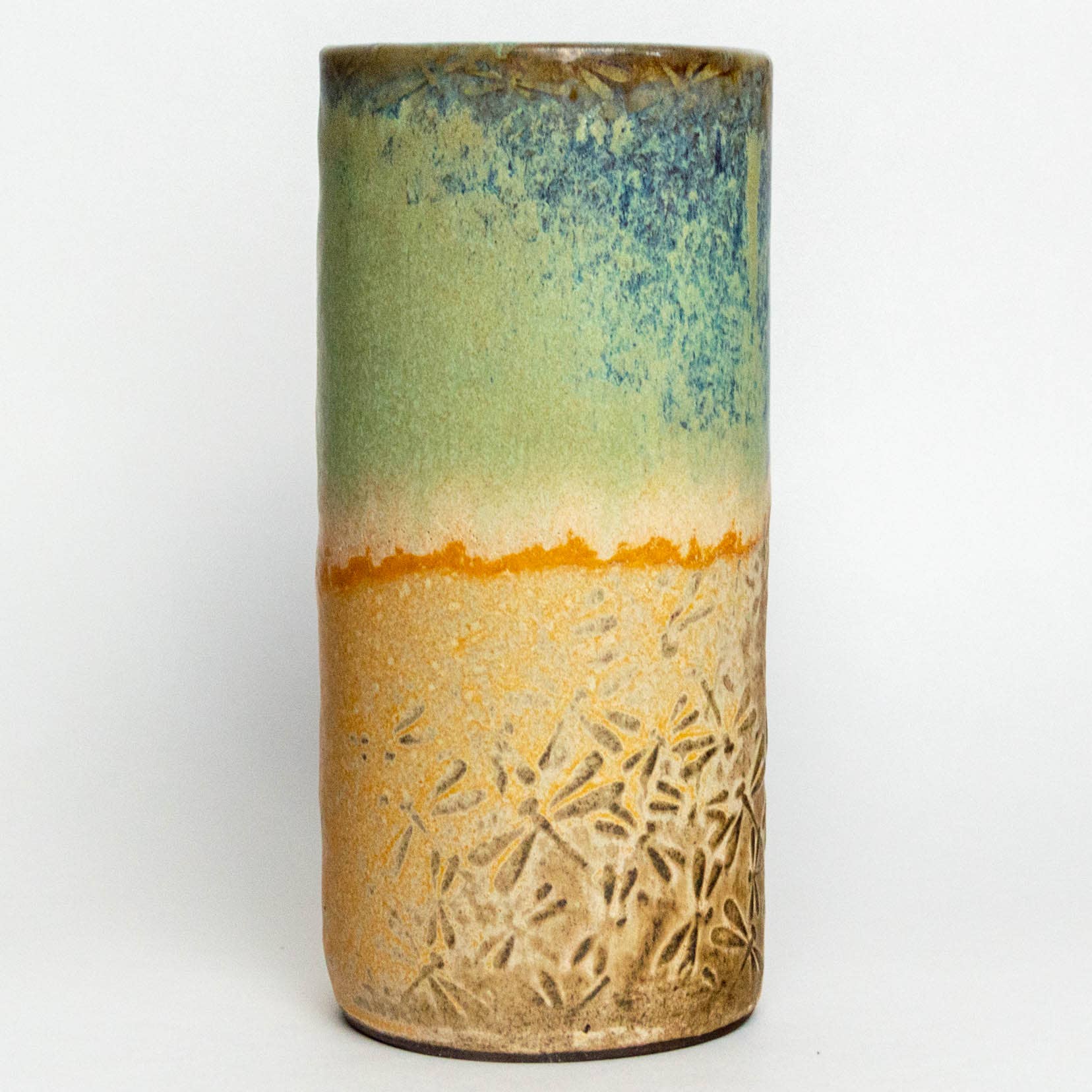 White Squirrel Clayworks - Wholesale Vase - Dragonfly Pattern Handmade in Ohio Ceramic Vase3