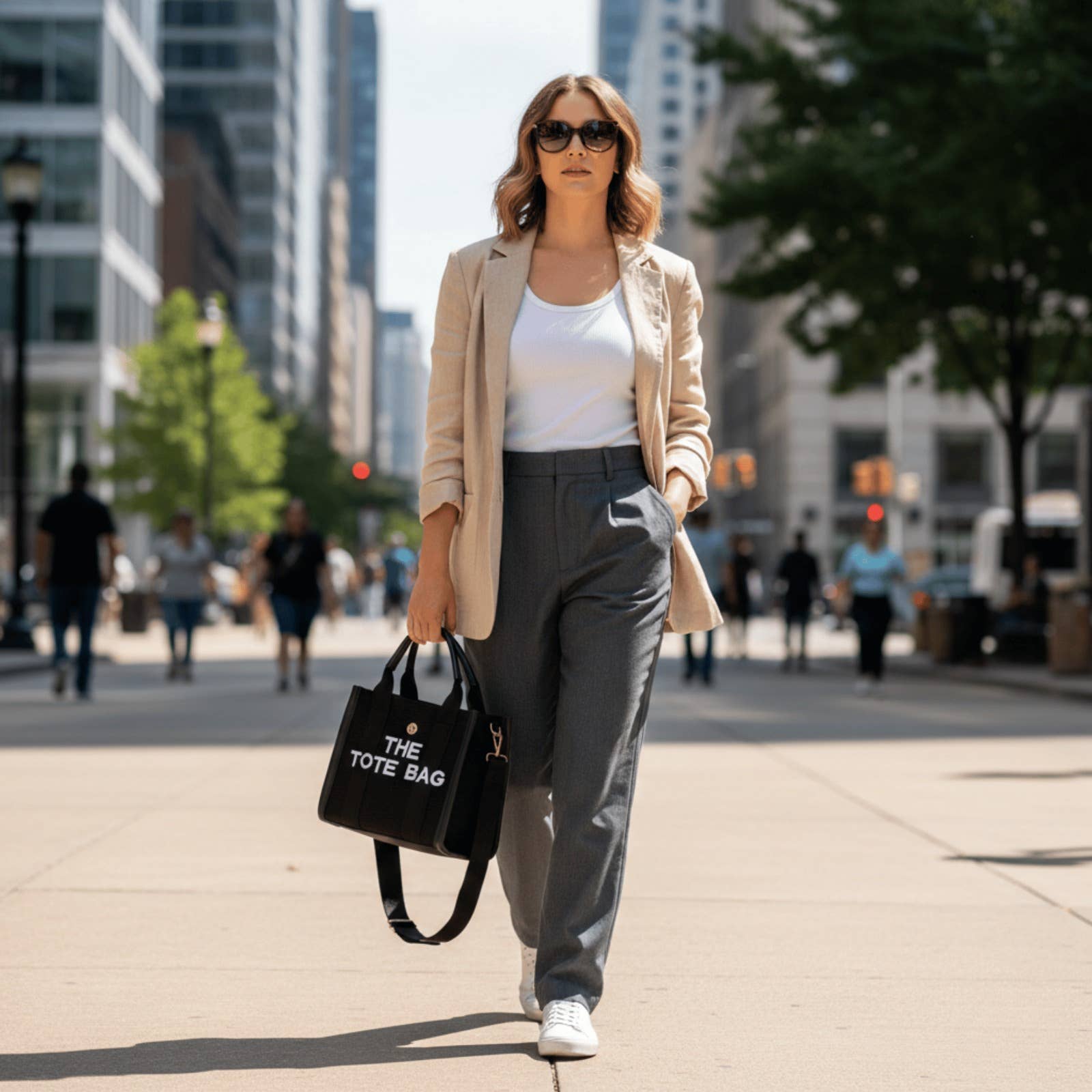 VIA FIORE – Großhandel Tragetasche – Damen – Schwarze Canvas-Tragetasche mit schwarzem Besatz0