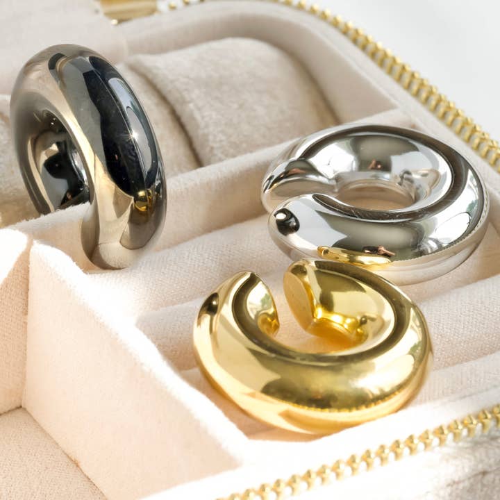 Blueyejewelry - Wholesale Cuff/Wrap Earrings - Oversized Chunky Ear Cuffs - Bold Stainless Steel Ear Cuffs5