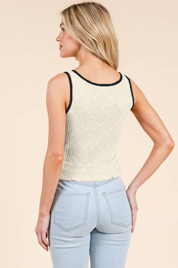 Heart & Hips - Wholesale Knit Top - Women's - LK54351 - BINDING MERROW W/BOW SLEEVELESS TOP11