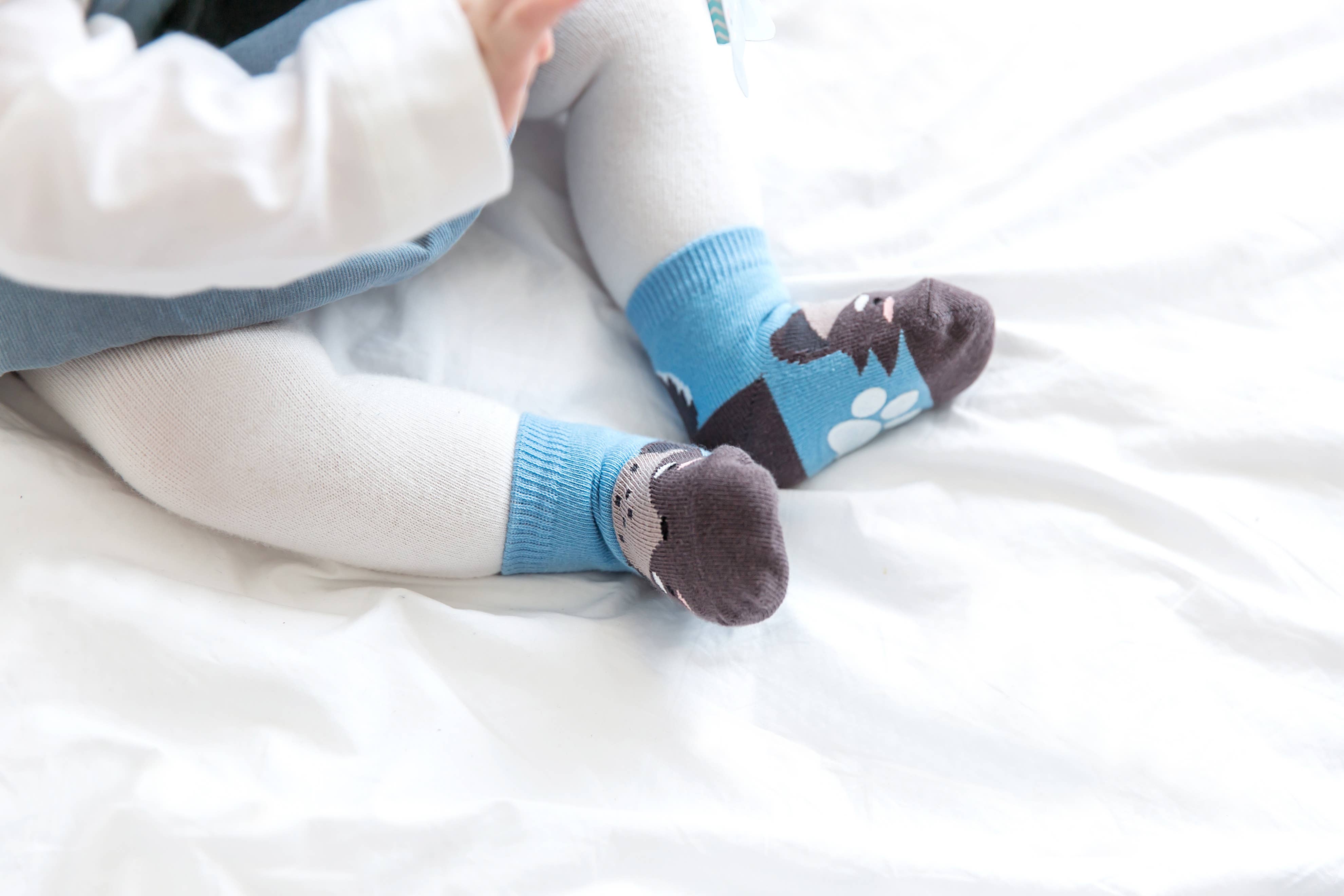 Grey Wolf Zoo Baby Animal Socks for wholesale on Faire3