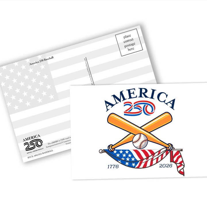 America250™ Baseball Postcard for wholesale by Nelson Gifts Wholesale