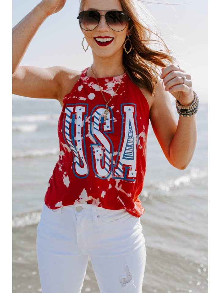 Southern Bliss Co. - Wholesale Tank Top - Women's - USA Bomba Red Tank