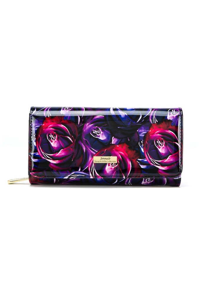 AMETHYST ROSE GROSSE GELDBÖRSE AUS PATENTLEDER MIT RFID- WSF5301- NEU IN für den Großhandel von Serenade Beverly Hills Collection