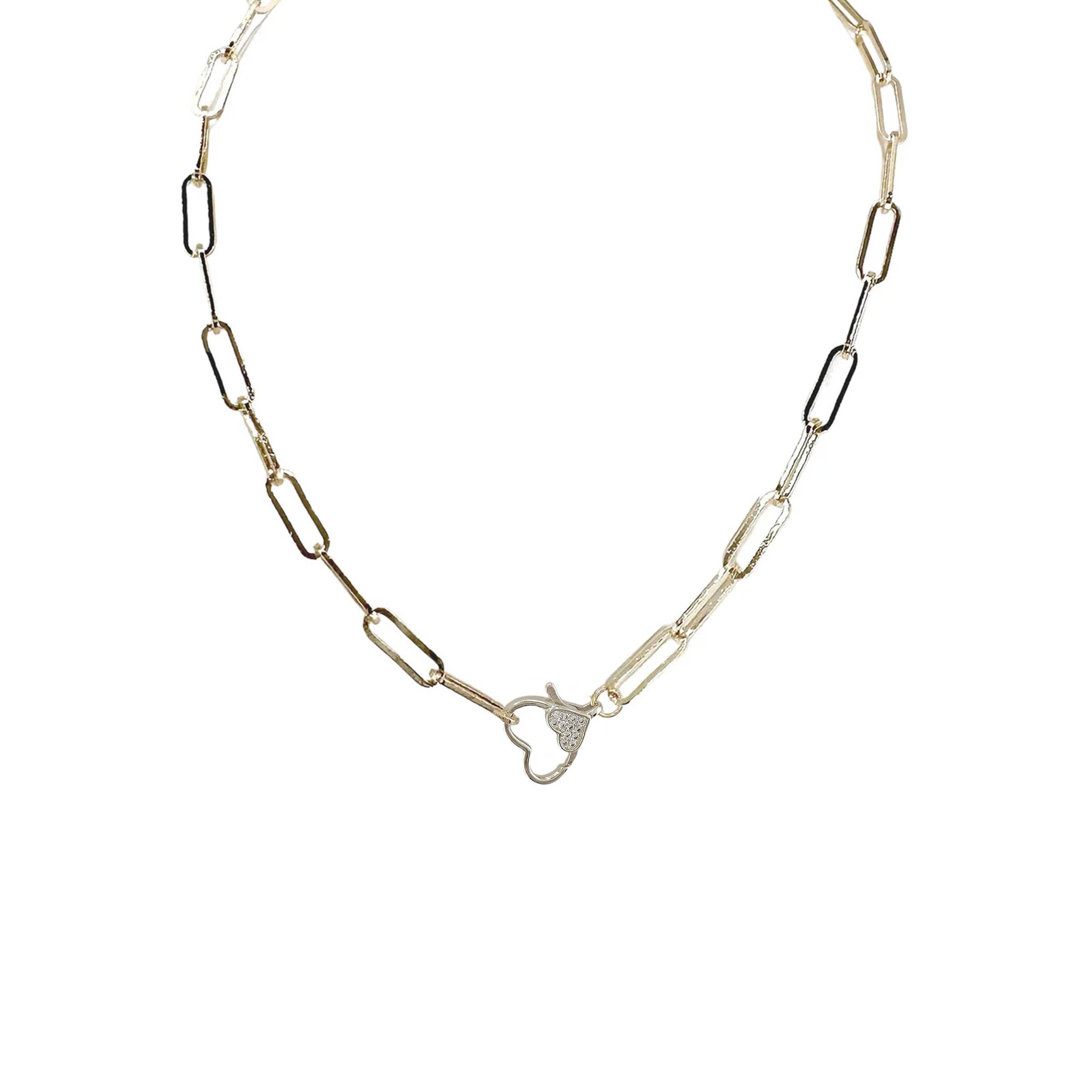 Love, Lisa – Engroshandel Led/kæde halskæde – Pam Paperclip Hjerte Kæde Halskæde9