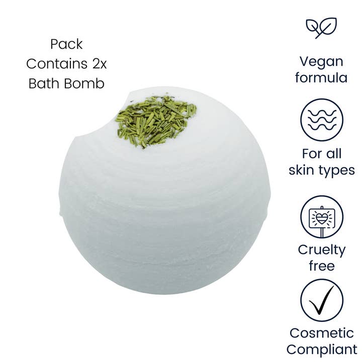 Rosemary & Baby powder bath bomb for wholesale by BONNIE BOMBS AND SOAP BARS