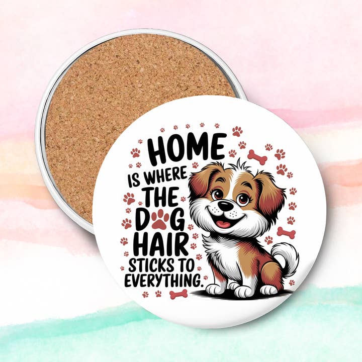 Corksee - Wholesale Coasters - Home Dog Hair | Round Coaster0