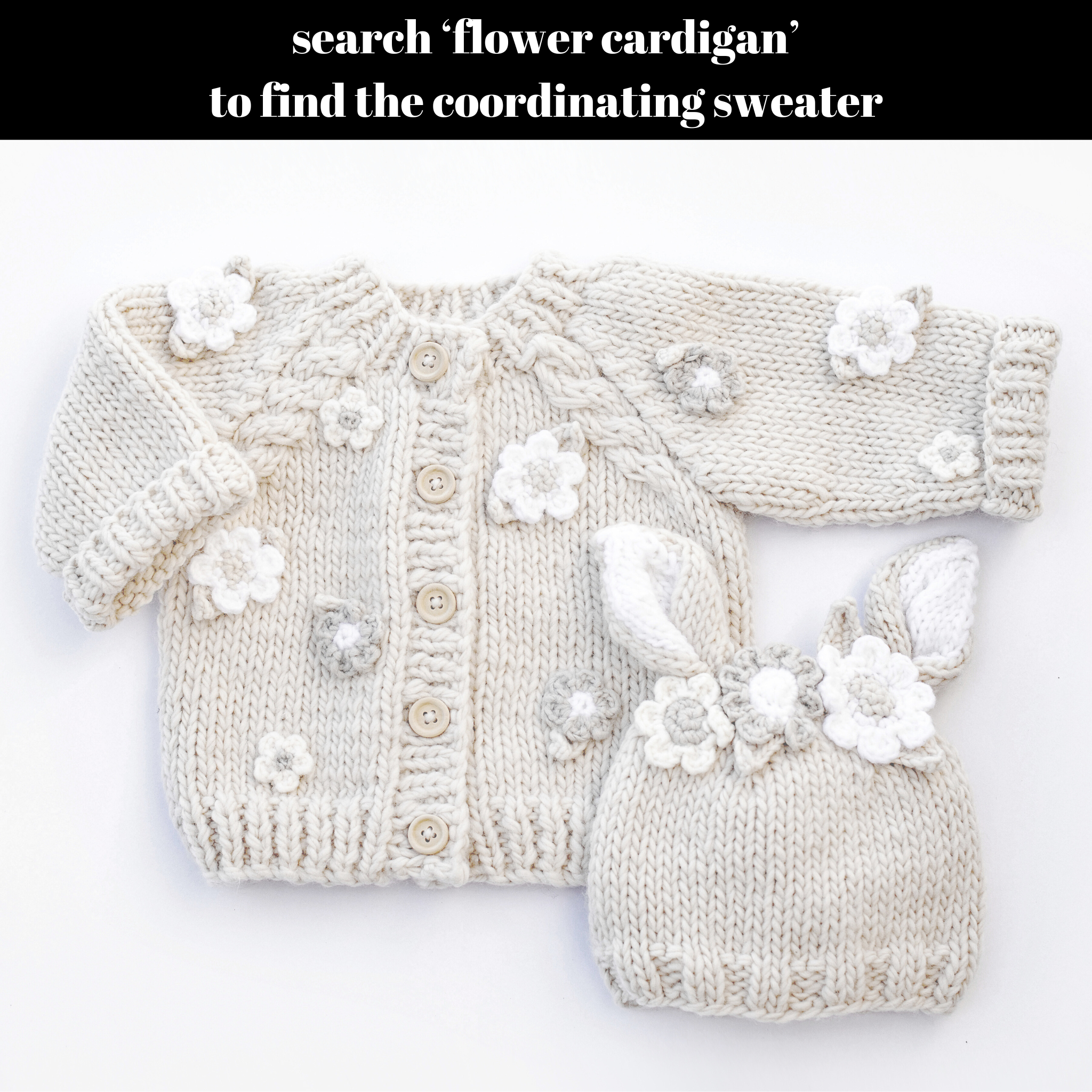 Huggalugs – wholesale Beanie – Kids – Flower Bunny Beanie Natural Baby & Kids3
