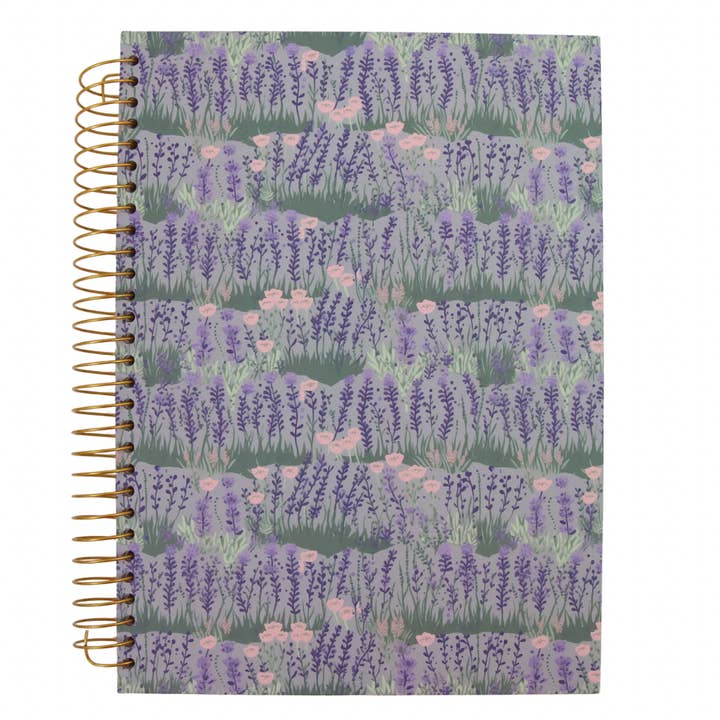 Lavender Hills Spiral Notebook for wholesale by June Apothicarie