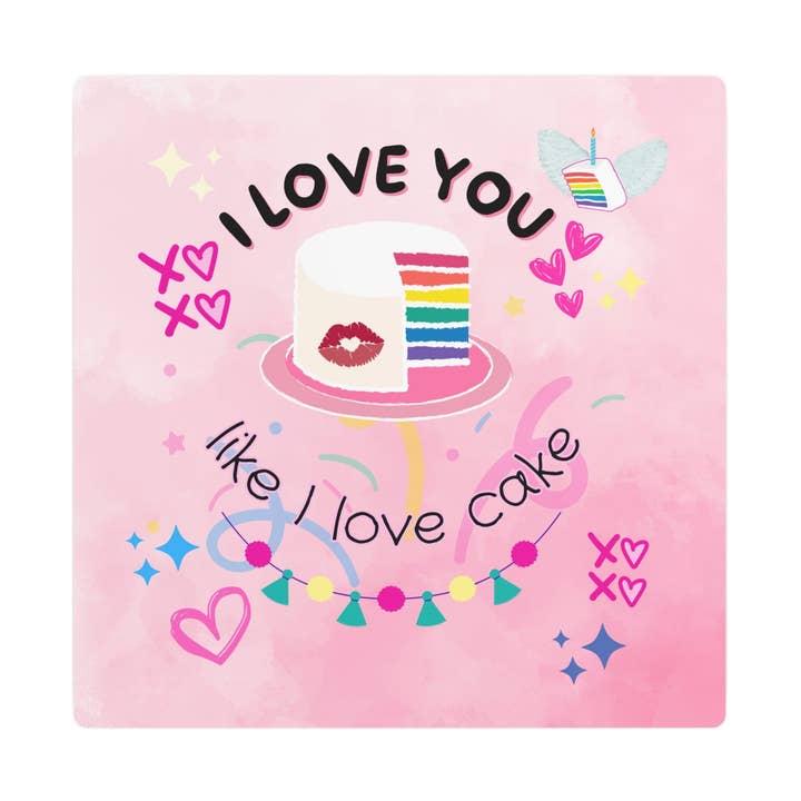 Jeg elsker dig som jeg elsker kage Metal Art Sign for engroshandel hos Once Upon a Find Couture