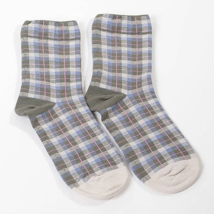 3AM BY H&D ACCESSORIES - Wholesale Socks - Women's - Plaid Crew Socks