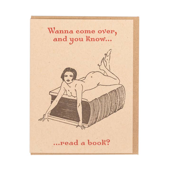 Lady Pilot Letterpress - Wholesale Everyday Greeting Card - Sexy Books Greeting Card