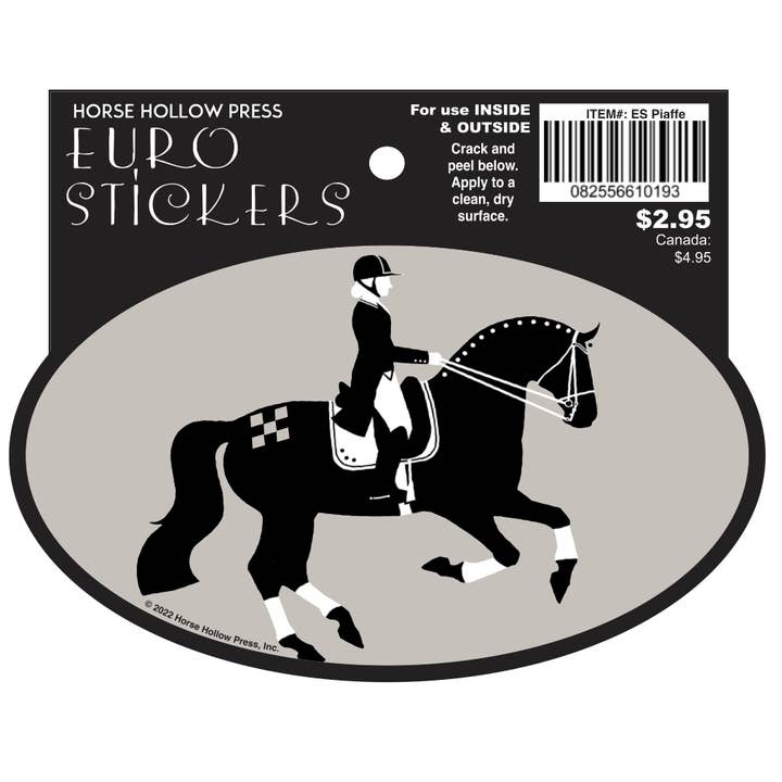 Horse Hollow Press - Wholesale Sticker - Oval Equestrian Horse Sticker / Piaffe Dressage / WATERPROOF