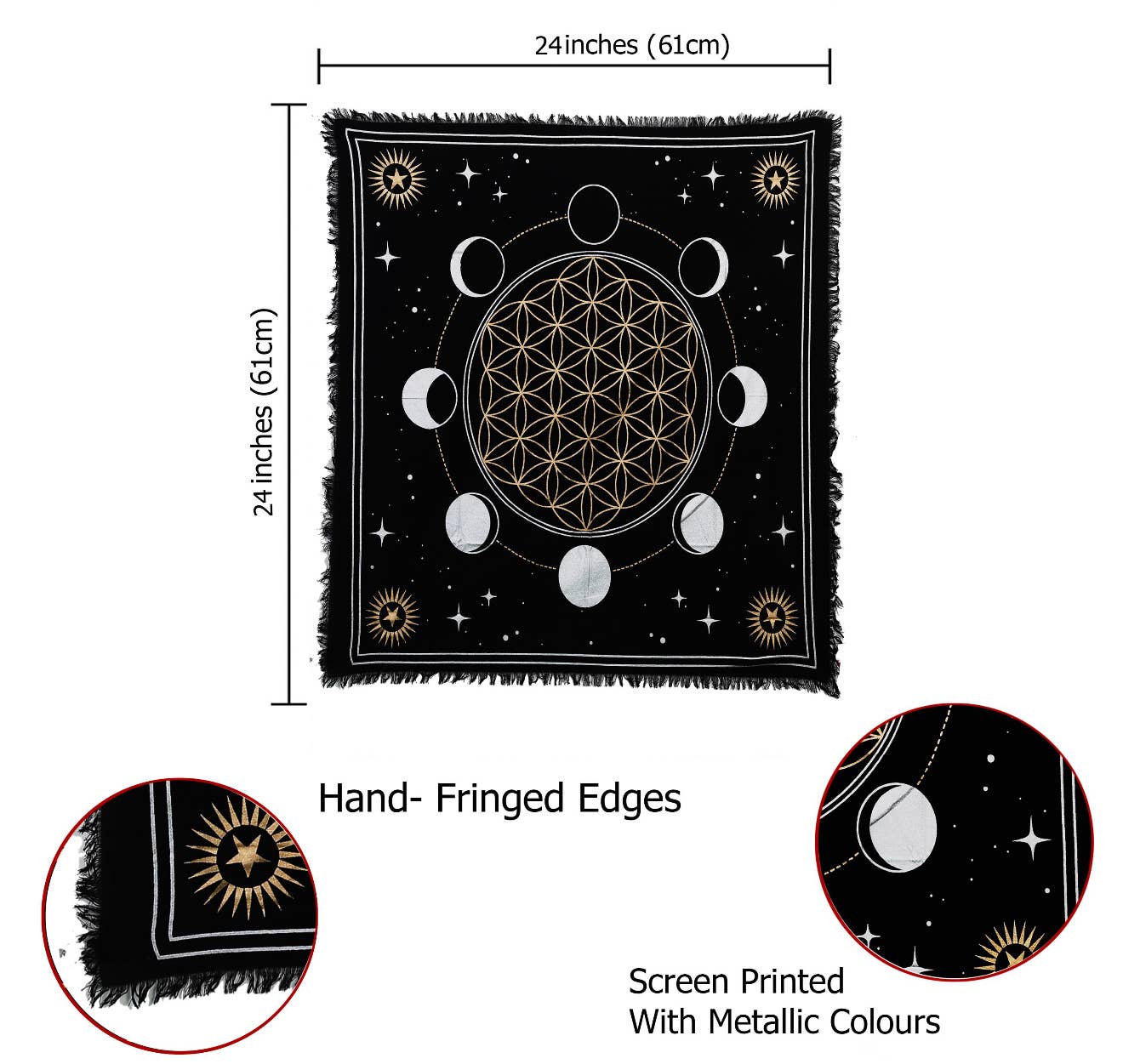 Lungta Imports - Wholesale Tapestry/Textile - Alter Tarot Spiritual Horoscope Altar Cloth – Zodiac Tarot1