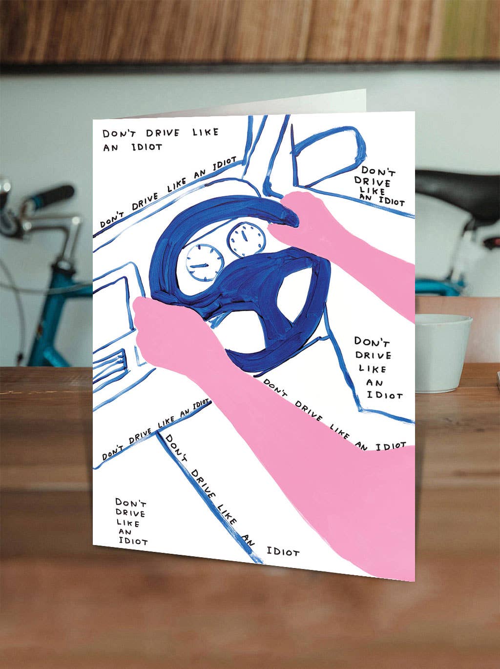 David Shrigley x Brainbox Candy – wholesale Everyday greeting card – David Shrigley Funny Birthday Card - Drive Like An Idiot1