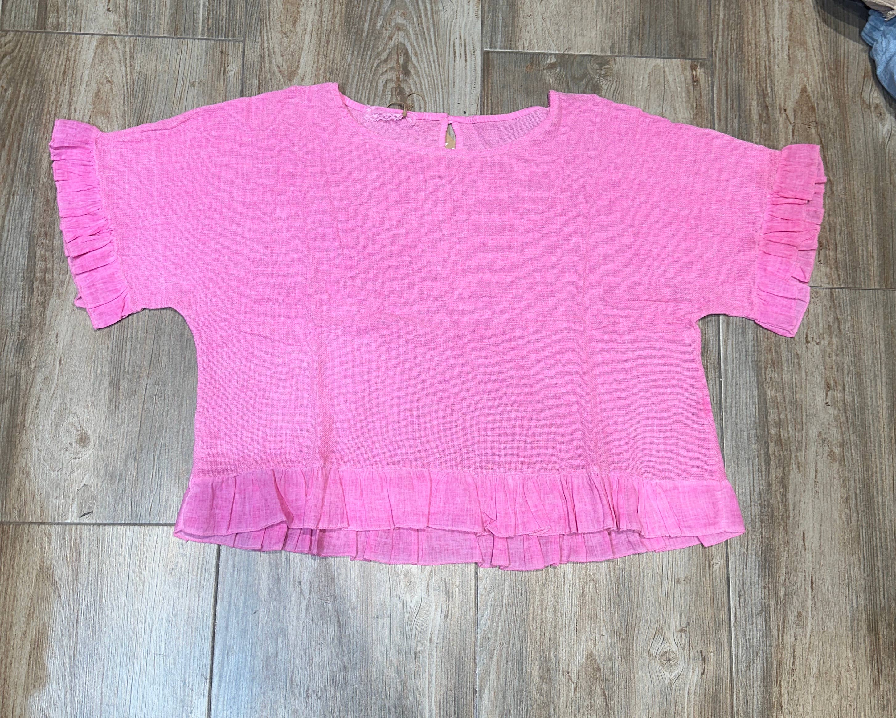 LÉA & LUC - Wholesale Blouse - Women's - Plain blouse in 50% Linen and 50% Cotton REF. 874725