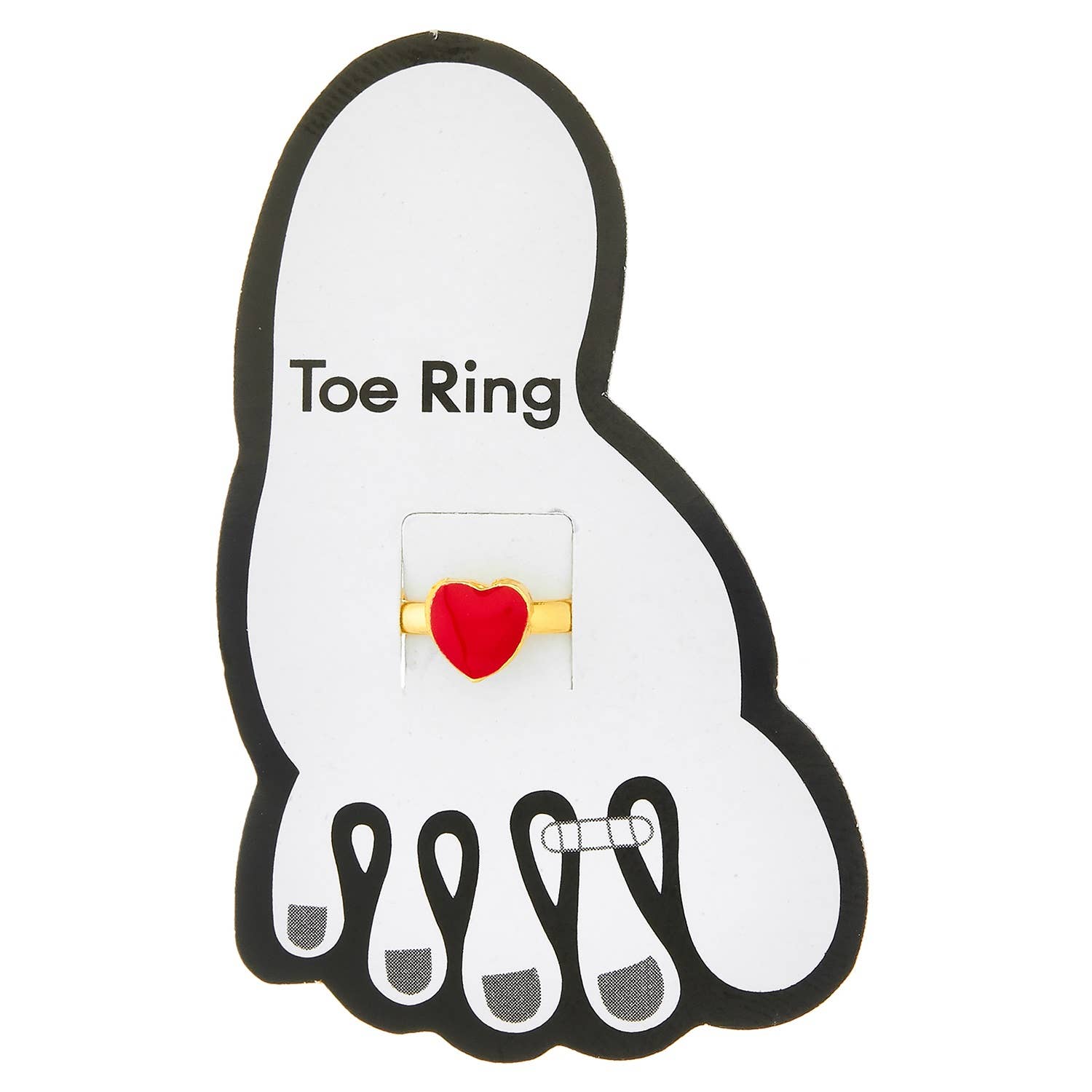 Guld/röd NÄTTA HJÄRTA TÅ RING för wholesale på Faire0
