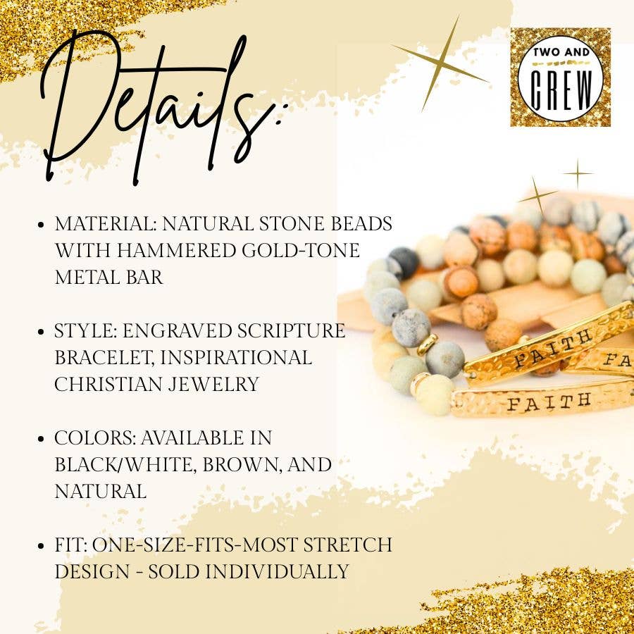 Two and Crew - Faith Based Jewelry & Gifts - Wholesale Beaded Bracelet - Hope Bracelet - Inspirational Faith Jewelry, Christian gift1