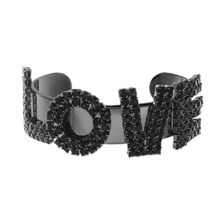 LA LA LOVE Cuff in Gunmetal & Jet for wholesale by TOVA