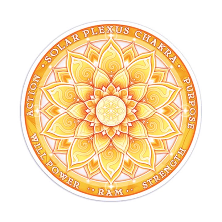 4.5" Sticker Window Chakra Solar for wholesale by Mandala Arts
