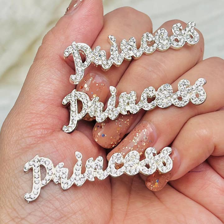 Rhinestone princess flat back for baby headband for wholesale by Jazy and Eve