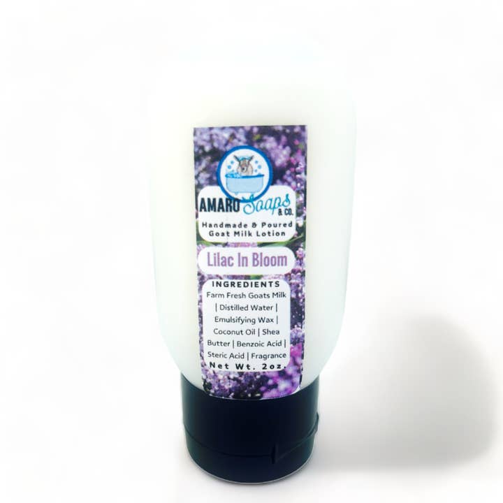 Lilac In Bloom Travel Goat Milk Lotion for wholesale by Amaro Soaps & Co.
