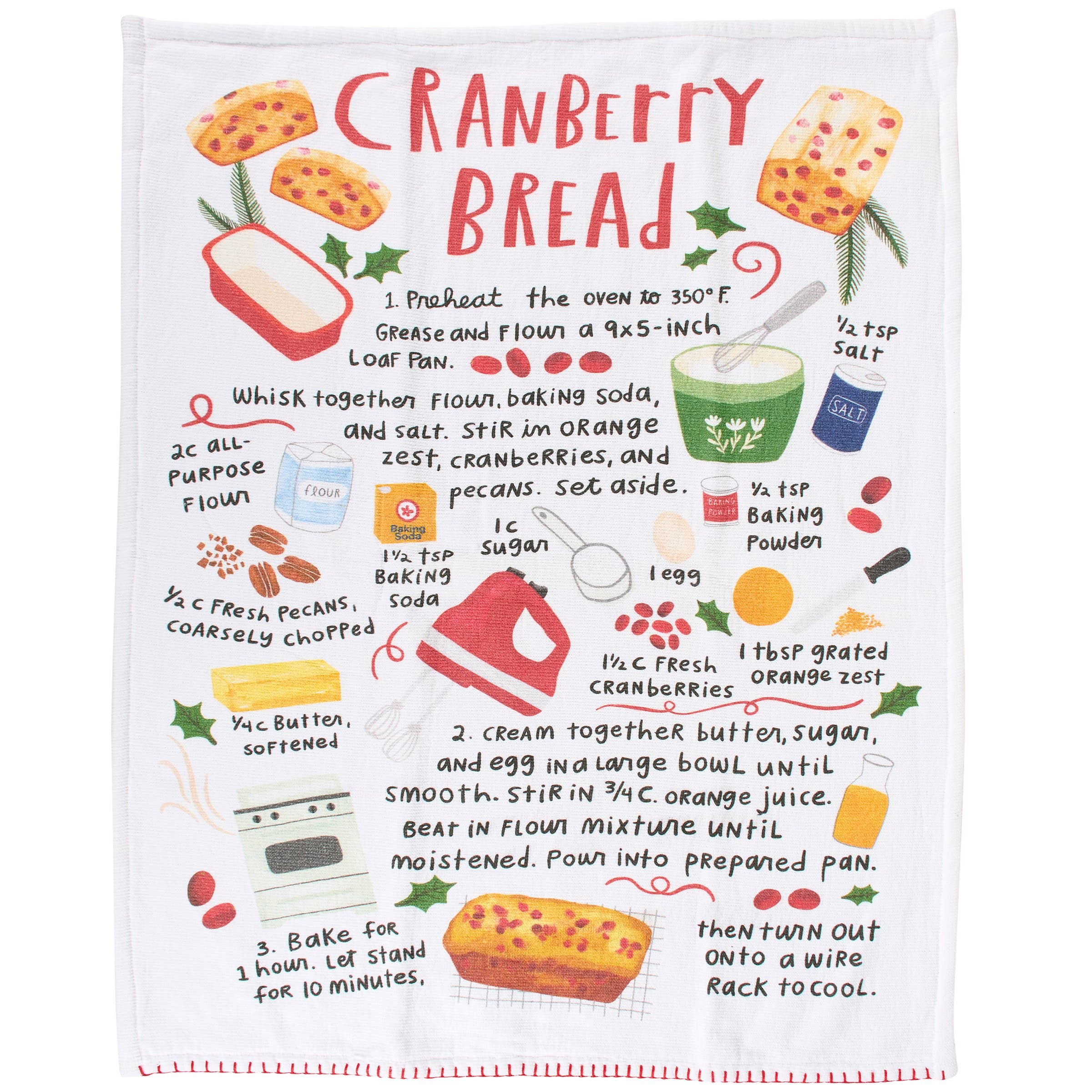 Primitives by Kathy - Wholesale Tea Towel - Cranberry Bread Kitchen Towel2