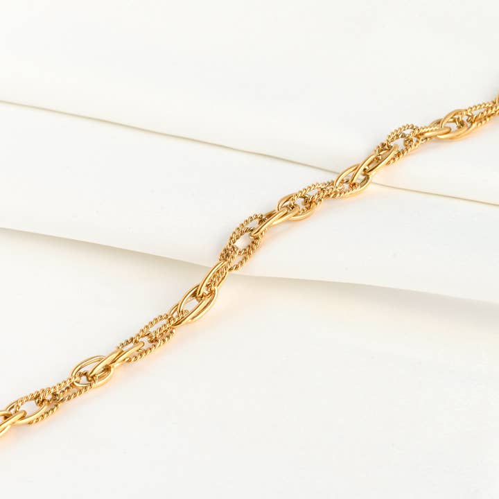 Blueyejewelry - Wholesale Link & Chain Necklace - Dual Chain Necklace - Twist Link Chain Necklace Bracelet Set12