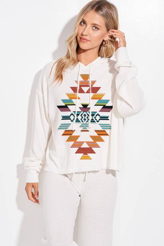 MintChoco - Wholesale Lounge Set - Women's - Aztec print rib loungewear set p5