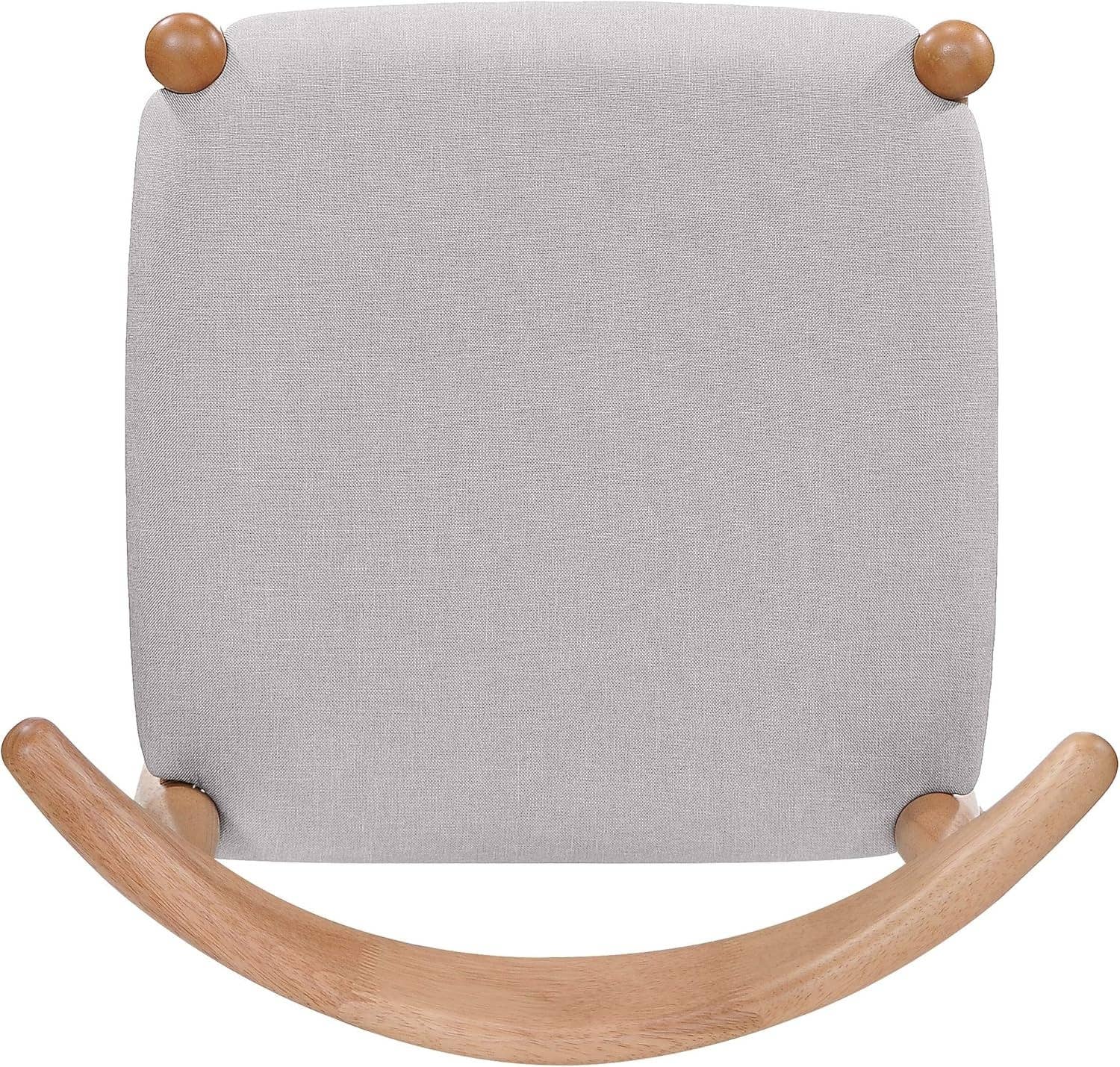 Beige Fabric Dining Chairs With Oak Finish 2 Pack Set for wholesale on Faire3