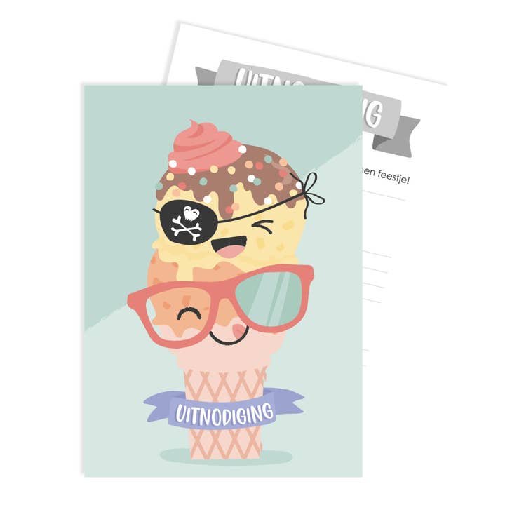 'sweet' invitation - Pirate for wholesale by Tante Kaartje
