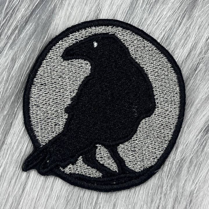 Crow Embroidered Patch for wholesale by Troublesome Heart