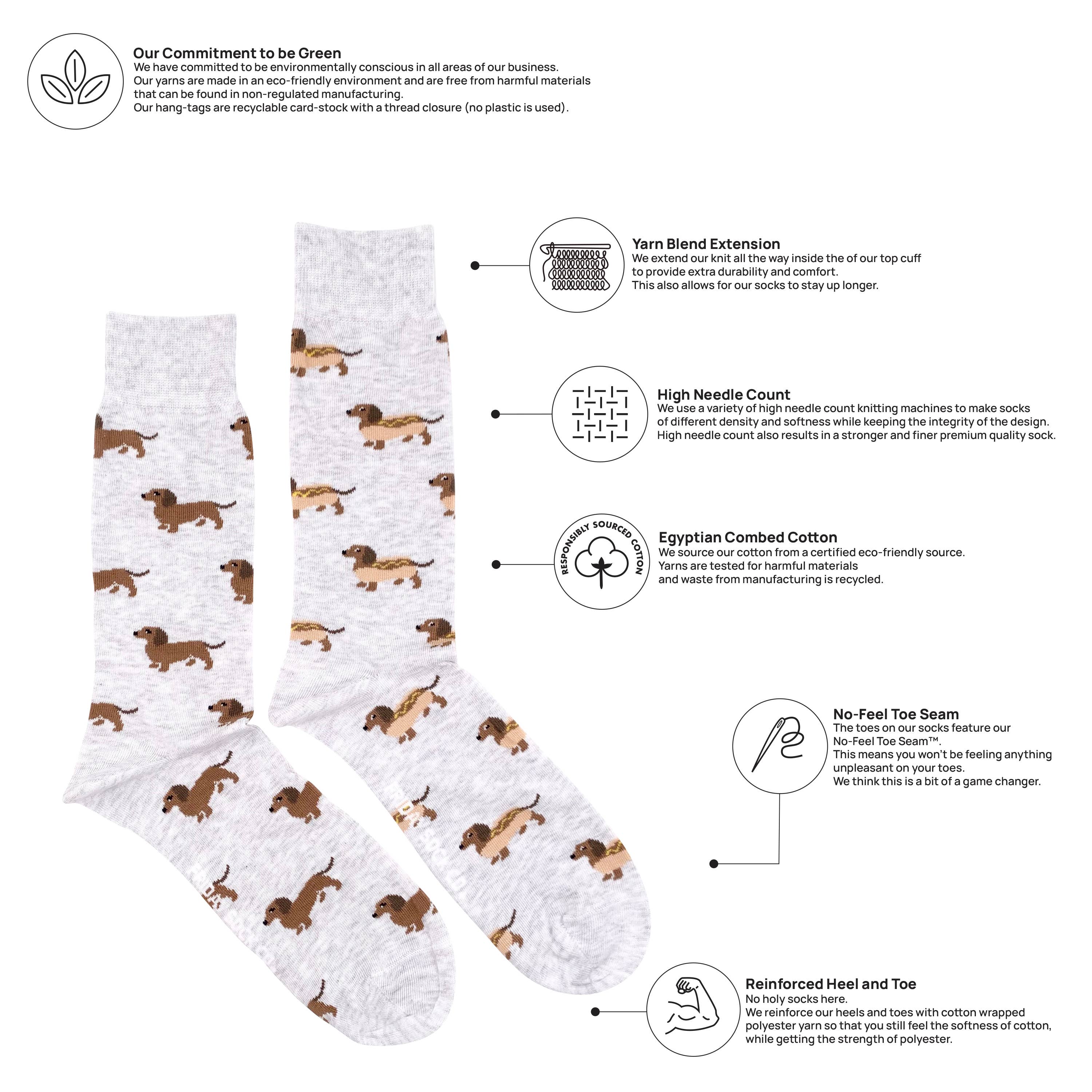 Friday Sock Co. - Wholesale Socks - Men's - Men's Hot Dog Wiener Dog Socks1