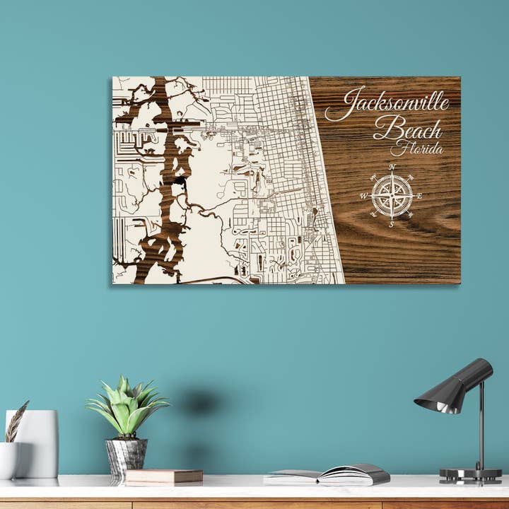 Florida: Jacksonville Beach Street Vis kort for engroshandel hos Fire & Pine