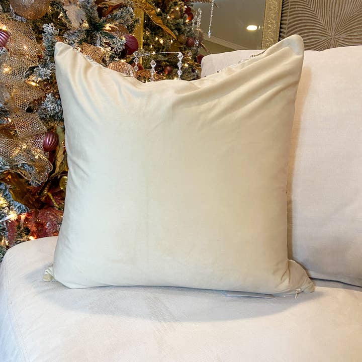 Diamond Vale - Wholesale Throw Pillow Cover - Ivory Velvet Pillow Cover 20"x20"1