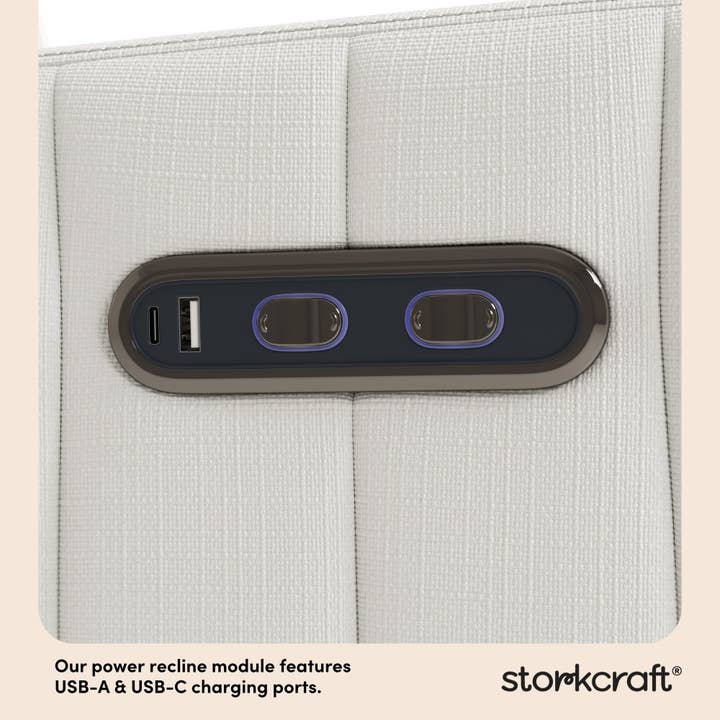 Storkcraft - Wholesale Chair - Storkcraft® Kyoto Deluxe Extra-Wide Nursery Power Recliner Swivel Glider4