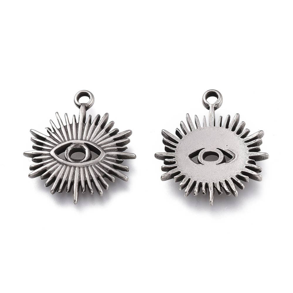 VIE – Pendente/pingente individual por atacado – Pingente de olho mau, prata antiga2