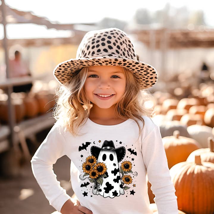 Halloween Ghost Cowgirl Western Halloween Girls Tee Shirt for wholesale by AvaryMaeInspirations