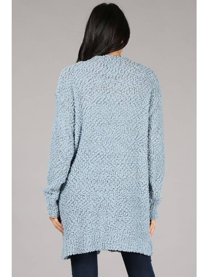 Oceanus Apparel – Großhandel Strickjacke – Damen – OUG80160 Cardigan-Pullover aus massivem Popcorn mit Verzierung10