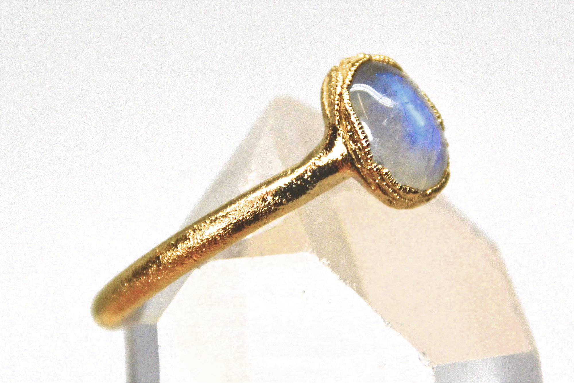 Daddy Daughter Jewelry - Wholesale Single Stone/Solitaire Ring - Gold Moonstone Ring | Rainbow Moonstone Ring | June Ring1